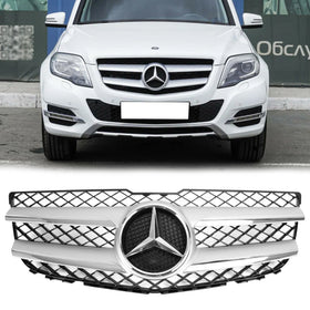 2013-2015 Mercedes-Benz Clase GLK GLK250/300/350 Parrilla de parachoques frontal cromada plateada negra
