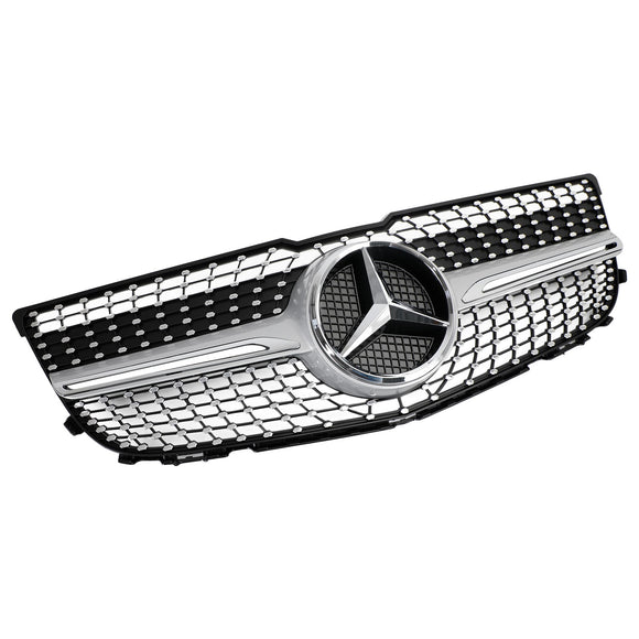 Mercedes-Benz Clase GLK 2013 2014 2015 X204 Rejilla delantera Radiador de entrada de aire Parachoques Parrilla plateada cromada con emblema de estrella