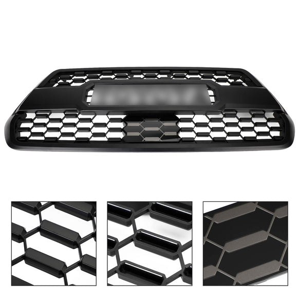 2016-2023 Toyota Tacoma TRD PRO Style Grill Front Bumper Replacement Black Grille Kit W/ LED Light