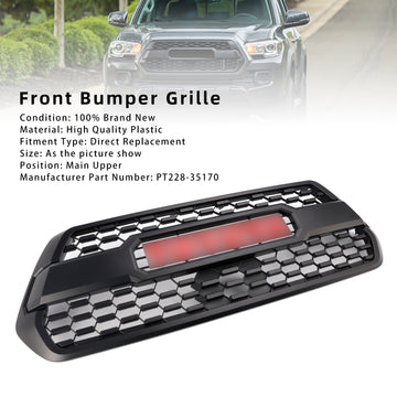2016-2023 Toyota Tacoma Trd Pro Red Grille Front Bumper Grill + Red Letter - 0