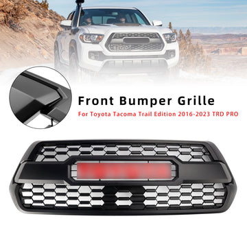 Toyota Tacoma 2016–2023 TRD Pro Grill der 3. Generation, mattschwarzer Ersatz-Frontgrill mit rotem Buchstaben - 0