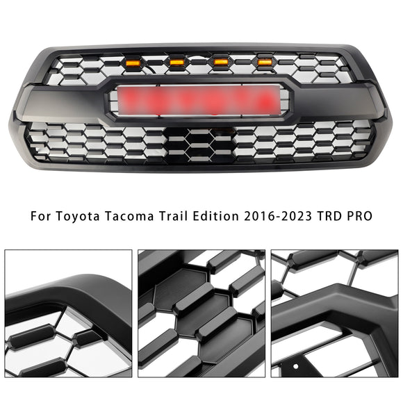Toyota Tacoma der 3. Generation | TRD PRO Grill | 2016-2023 | Frontstoßstangengitter | Roter Buchstabe + Sensorabdeckung + gelbe LED