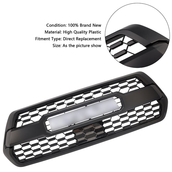 Toyota Tacoma 2016-2023 TRD PRO Style Grille Front Bumper Grill With RGB Color LED Light UP Letter & Sensor Cover