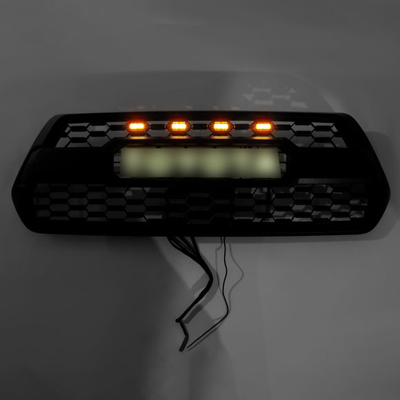 Trd Pro Grill With RGB Color LED Light UP Letter For 2016-2023 Toyota Tacoma Front Bumper Grille W/ LED & Sensor Cover