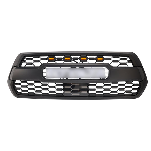 2016-2023 Toyota Tacoma TRD PRO Style Grill Front Bumper Replacement Black Grille Kit W/ LED Light