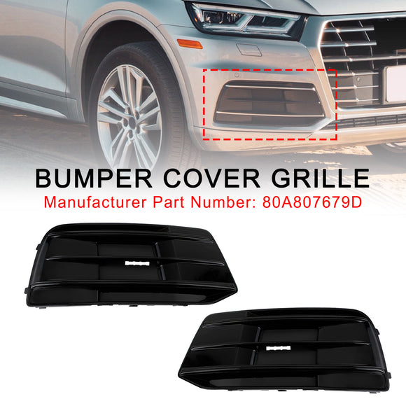 Audi Q5 2018-2021 FY 2PCS Front Bumper Lower Cover Grill Honeycomb Mesh Black Fog Light Grille