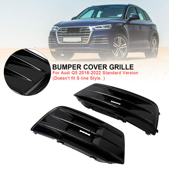Audi Q5 2018-2021 FY 2PCS Front Bumper Lower Cover Grill Honeycomb Mesh Black Fog Light Grille