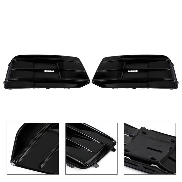 Audi Q5 2018-2021 FY 2PCS Front Bumper Lower Cover Grill Honeycomb Mesh Black Fog Light Grille