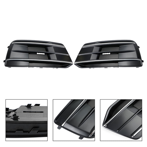 Audi Q5 2018-2021 FY 2PCS Front Bumper Lower Cover Grill Honeycomb Mesh Black Fog Light Grille