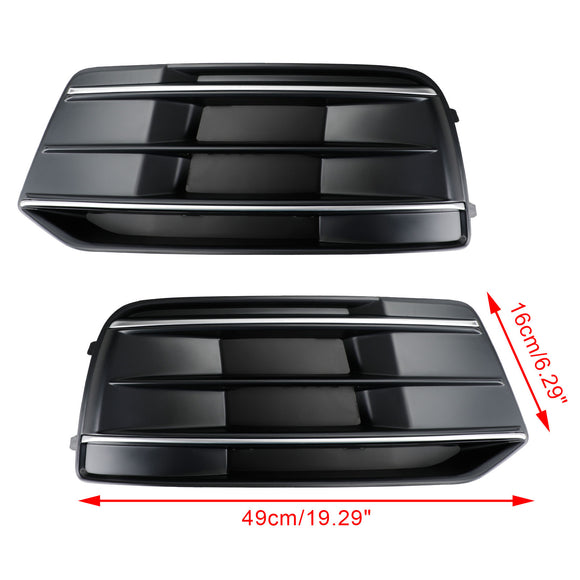 Audi Q5 2018-2021 FY 2PCS Front Bumper Lower Cover Grill Honeycomb Mesh Black Fog Light Grille