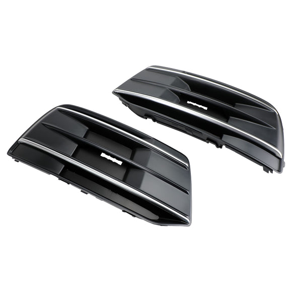 Audi Q5 2018-2021 FY 2PCS Front Bumper Lower Cover Grill Honeycomb Mesh Black Fog Light Grille
