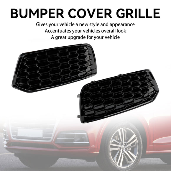 Audi Q5 2018-2021 FY 2PCS Front Bumper Lower Cover Grill Honeycomb Mesh Black Fog Light Grille