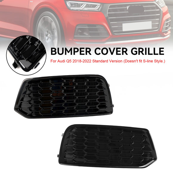 Audi Q5 2018-2021 FY 2PCS Front Bumper Lower Cover Grill Honeycomb Mesh Black Fog Light Grille