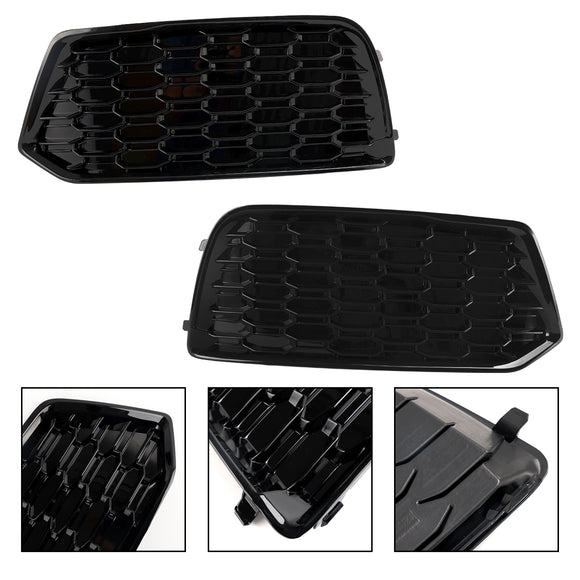 Audi Q5 2018-2021 FY 2PCS Front Bumper Lower Cover Grill Honeycomb Mesh Black Fog Light Grille
