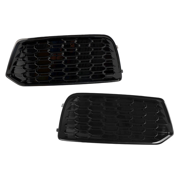 Audi Q5 2018-2021 FY 2PCS Front Bumper Lower Cover Grill Honeycomb Mesh Black Fog Light Grille