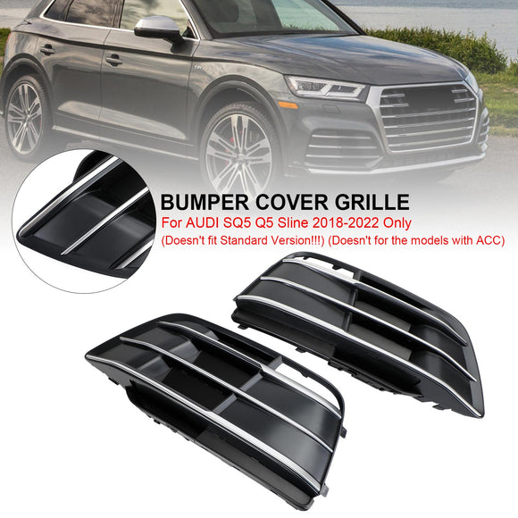 Audi SQ5 / Q5 Sline 2018-2021 Front Bumper Lower Grille Fog Light Replacement Black Grill