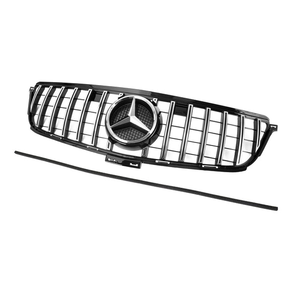 Mercedes-Benz 2012-2015 W166 Reemplazo de parrilla delantera cromada negra estilo AMG para modelos ML-Class ML300, ML320, ML350 y ML400