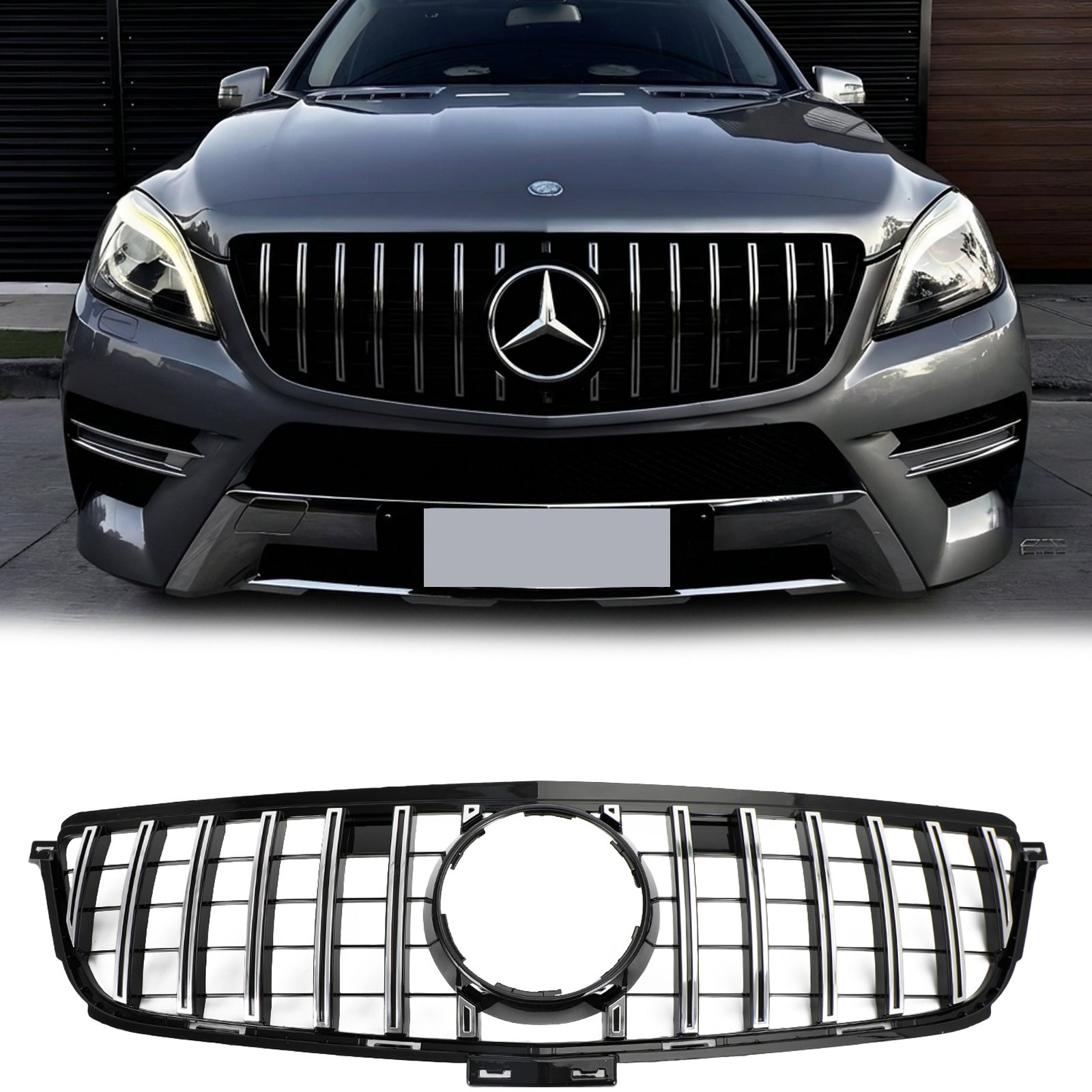 Mercedes-Benz フロントグリル 2012-2015 Mercedes Benz ML-Class W166 GT Style Grille Front Bumper