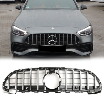 Mercedes Benz 2021.6-2023 C-Klasse W206 C200/300/220d/C43 AMG GT Style Frontstoßstangengrill Schwarz Chrom Grill
