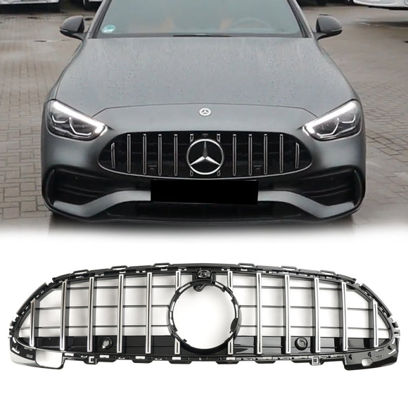 Mercedes Benz Classe C 2021.6-2023 W206 Griglia paraurti anteriore stile GT AMG C200/300/220d/C43 Griglia cromata nera