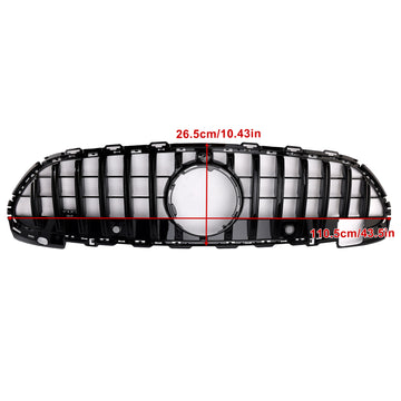 Mercedes Benz Classe C 2022-2023 W206 Grille de remplacement noire brillante pour pare-chocs avant de style S206 GTR - 0