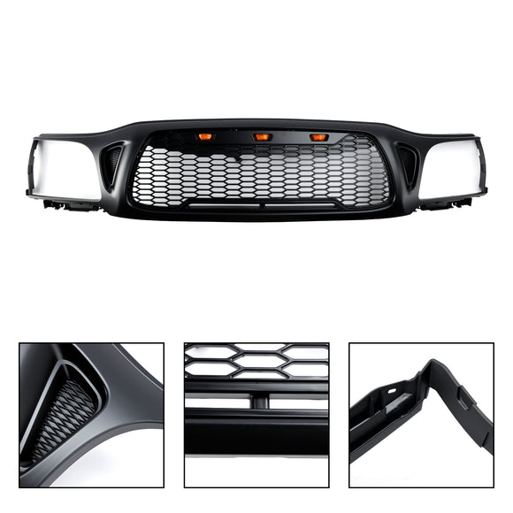 Grille noire de remplacement de grille de pare-chocs avant en nid d'abeille pour Toyota Tacoma 2001-2004