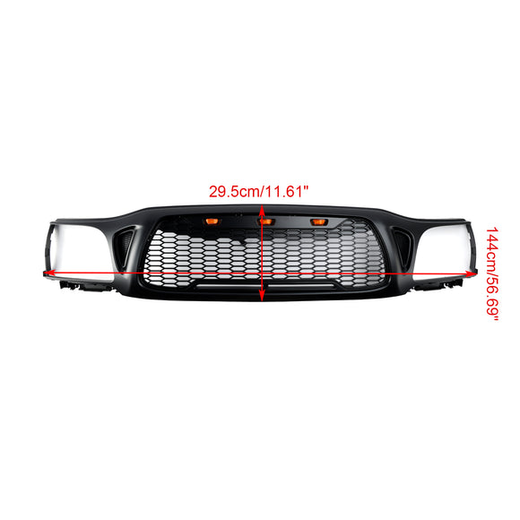 Grille noire de remplacement de grille de pare-chocs avant en nid d'abeille pour Toyota Tacoma 2001-2004