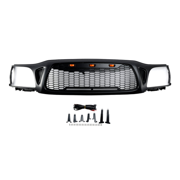 Grille noire de remplacement de grille de pare-chocs avant en nid d'abeille pour Toyota Tacoma 2001-2004