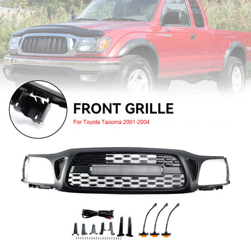 2001–2004 Toyota Tacoma Waben-Frontstoßstangengrill, schwarzer Kühlergrill im TRO PRO-Stil mit LED-Licht - 0
