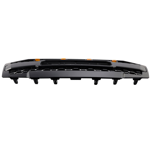 Parrilla delantera Nissan Frontier 2009-2016, repuesto de panal, parachoques superior, parrilla negra con luz LED
