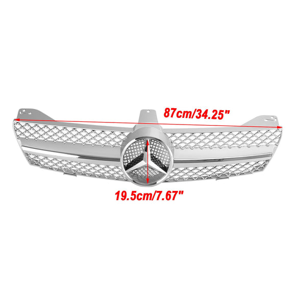 Mercedes Benz CLS-Class W219 2004 2005 2006 2007 2008 Front Grill Chrome / Black Replacement Grille With Star Emblem