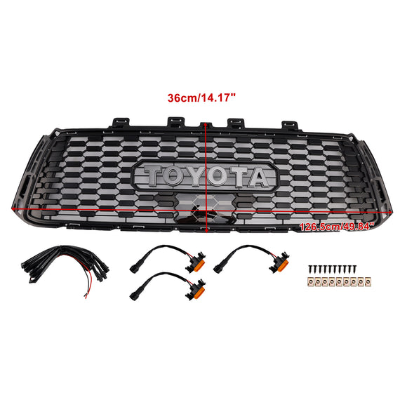 Toyota Tundra 2010–2013 TRD PRO Style Kühlergrill, schwarzer Waben-Frontstoßstangengrill mit LED-Licht