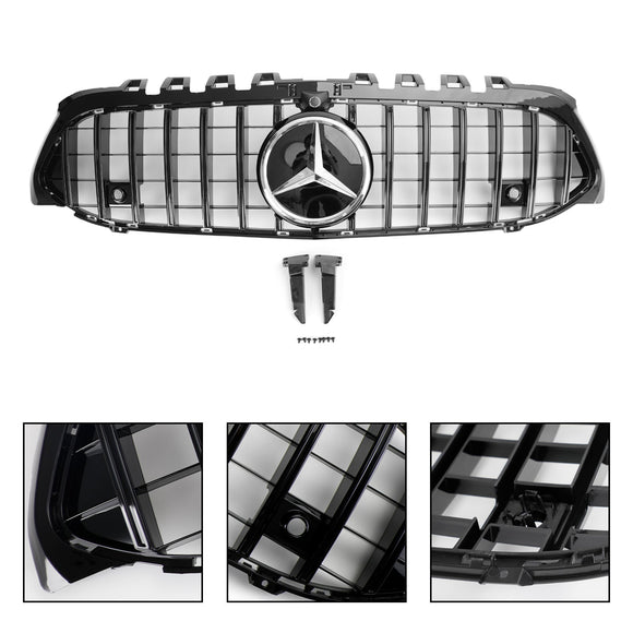 Mercedes-Benz A-KLASSE W177 A180/200/A35 2019–2023 Kühlergrill für die Frontstoßstange, schwarz, Ersatzgrill im AMG-Stil