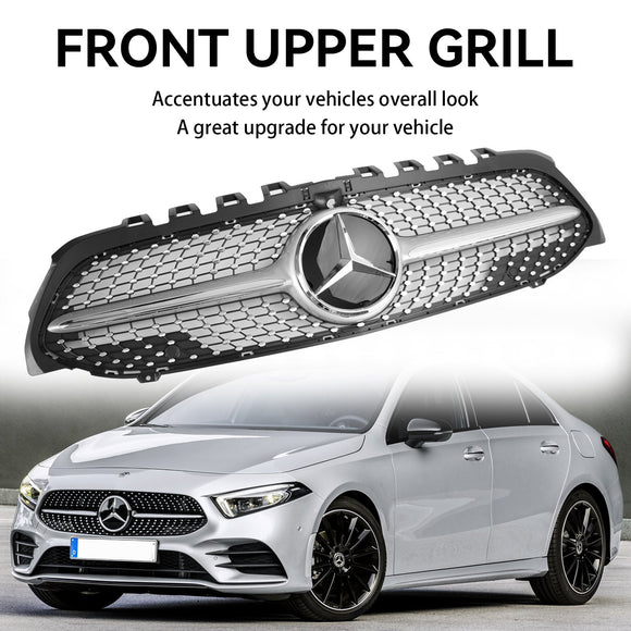 Mercedes Benz W177 Griglia paraurti anteriore a diamante CLASSE A A180/200/A35 2019-2023 Griglia cromata nera