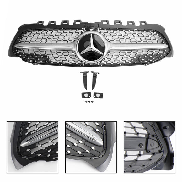 Mercedes Benz W177 Griglia paraurti anteriore a diamante CLASSE A A180/200/A35 2019-2023 Griglia cromata nera