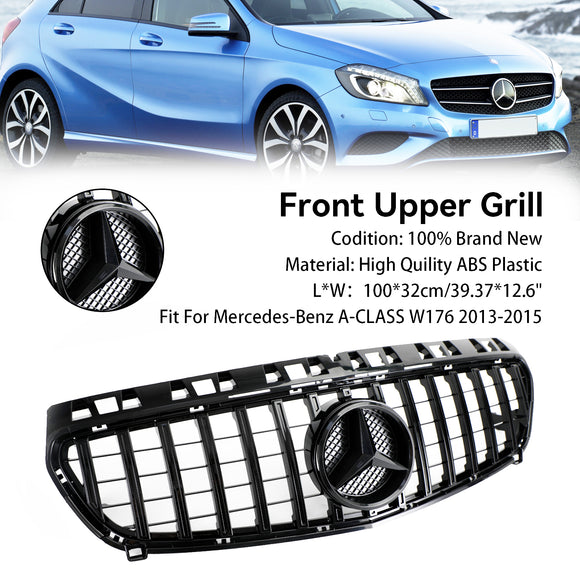 2012-2015 Mercedes-Benz A-CLASS W176 A180/200/A45 Front Bumper Grille Gloss Black AMG Style Grill