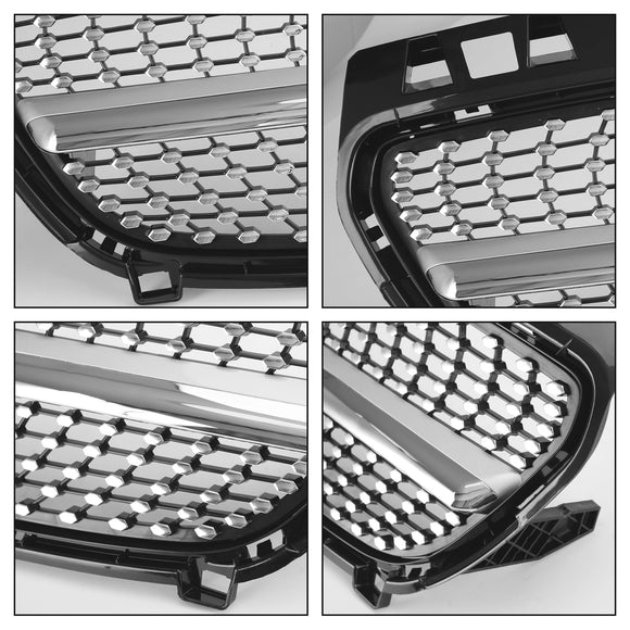 Mercedes 2013-2015 W176 A-Class A180/200/A45 Front Bumper Grille Black Chrome Replacement Grill