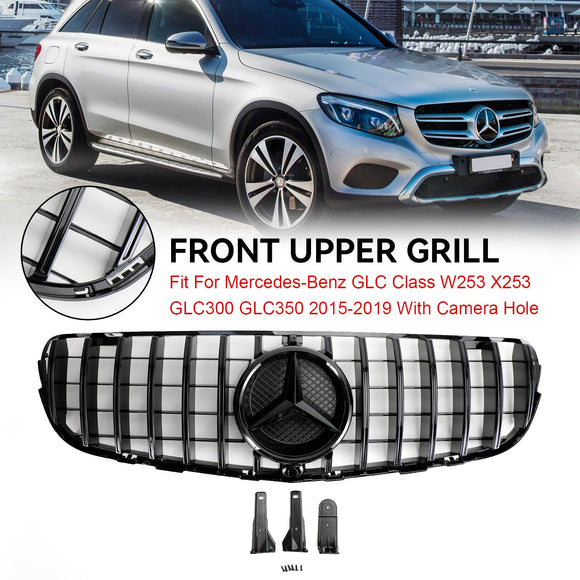 Griglia nera sostitutiva per paraurti anteriore con griglia in stile Mercedes Benz GLC-Class X253 AMG 2015-2019