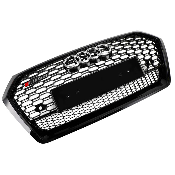 2018-2020 Audi Q5 SQ5 Front Honeycomb Mesh Grill RSQ5 Style Grill Replacement Black Grille