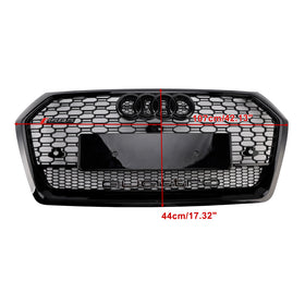 2017-2020 Audi Q5 SQ5 Front Honeycomb Mesh Grill RSQ5 Style Grill Replacement Black Grille - 0