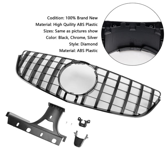 2014-2017 Mercedes Benz E-Class W207 C207 Coupe GTR Style Grille Front Bumper Black Replacement Grille