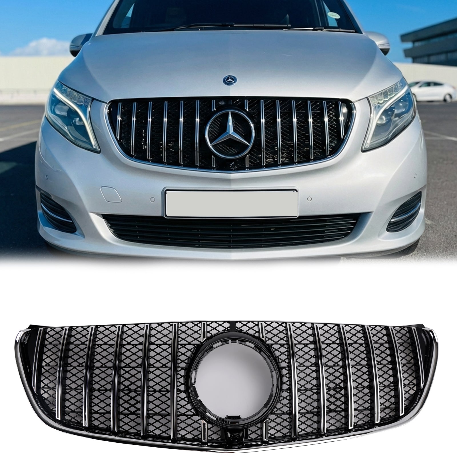 【555】Mercedes Benz V Class W447 フロントグリル Mercedes Benz V Class W447 2014-03.2019 Front Grille GT Style