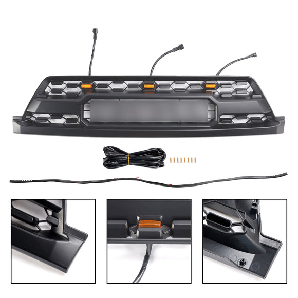 Griglia stile TRD PRO per Toyota 4Runner 2002-2005, paraurti anteriore nero con LED & Lettera