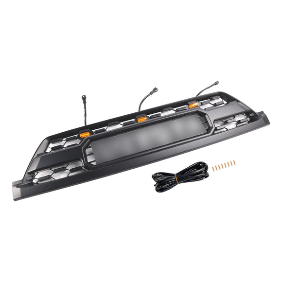Griglia stile TRD PRO per Toyota 4Runner 2002-2005, paraurti anteriore nero con LED & Lettera