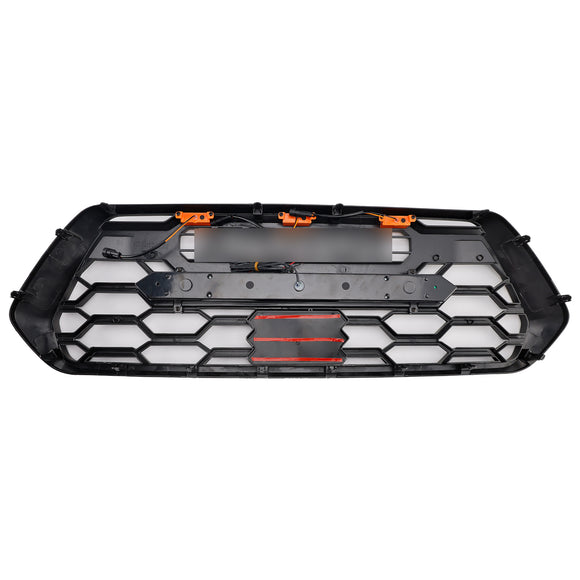 Parrilla delantera estilo barra de luz TRD Pro para Toyota Tacoma 2016-2023, color negro, con LED & Barra de luz