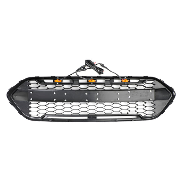 Für Ford Transit Custom 2018-2023 Raptor Grille Honeycomb Mesh Hex Front Black Grill + LED