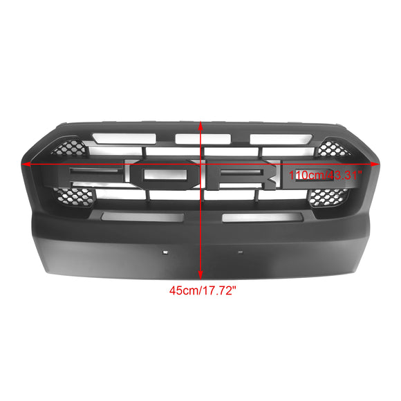 Sostituzione griglia paraurti anteriore Ford Ranger T7 2015-2019 Wildtrak Raptor Style Griglia nera opaca