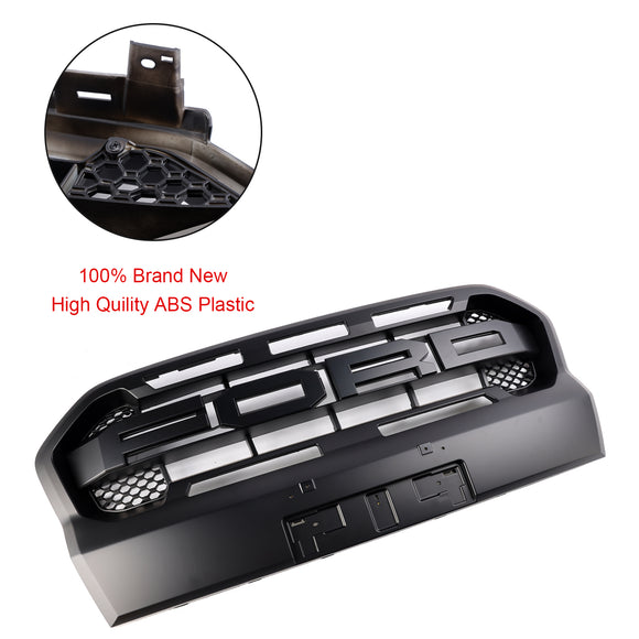 Rejilla negra mate de repuesto para parrilla de parachoques delantero estilo Ford Ranger T8 Wildtrak Raptor 2019-2023