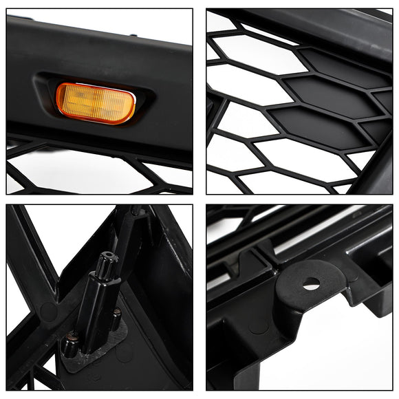 Parrilla de parachoques delantero Ford Expedition XL/XLT/Limited 2018-2021, rejilla negra estilo Raptor con LED