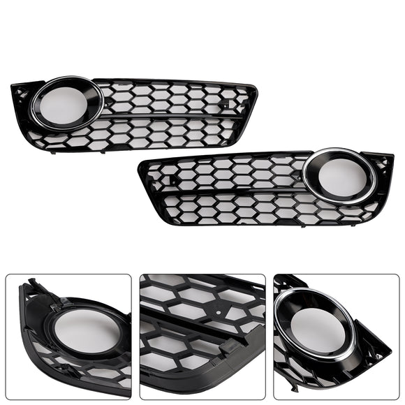 2007-2012 Audi A5 B8 Honeycomb Fog Light Grille Front Bumper Lower Cover Black Grill 1522024